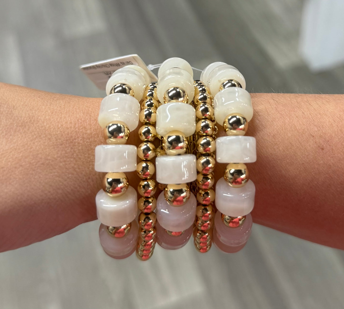 Dallas White Chunky Bracelet Set