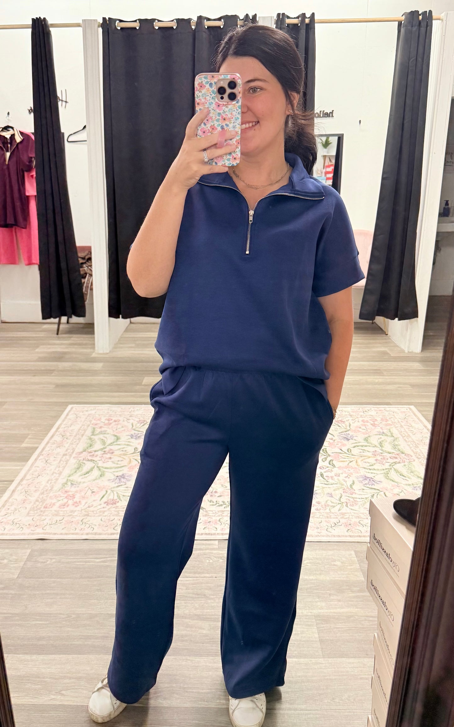 Navy 1/2 Zip Lounge Set