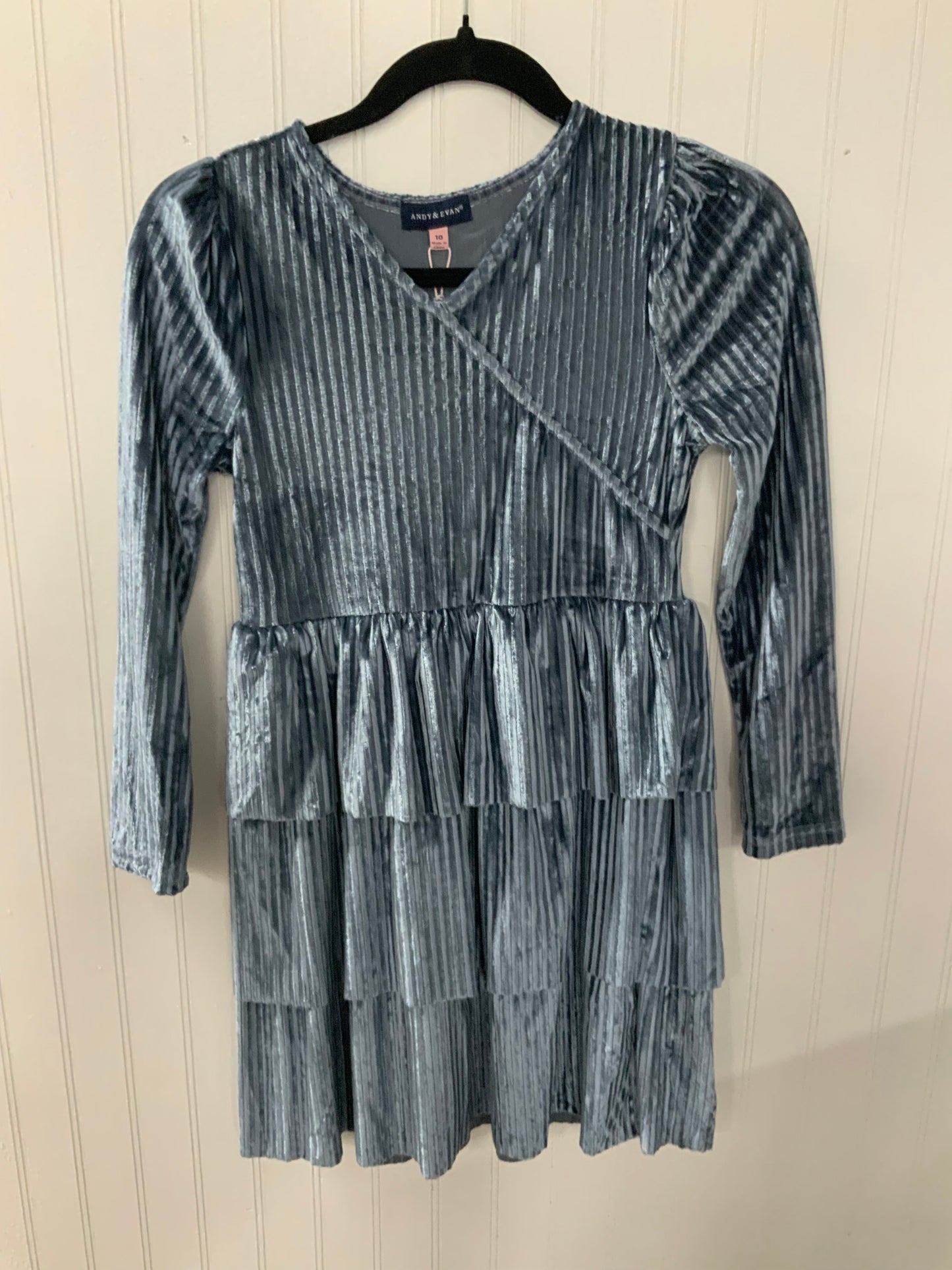 Tween Blue Velvet Dress
