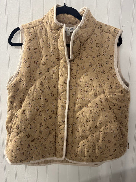Taupe Floral Quilted Vest