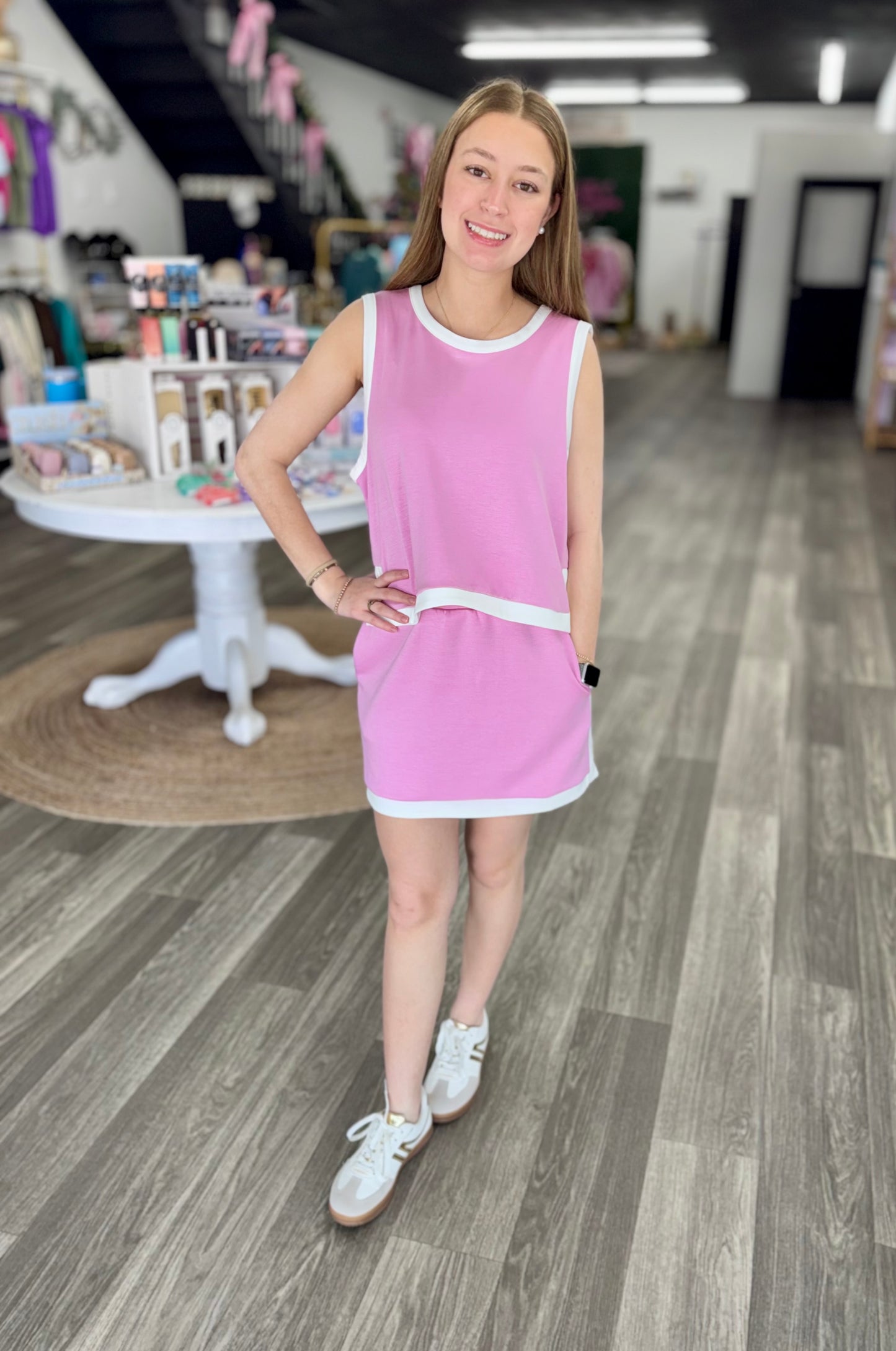 Pink Athletic Skort Set
