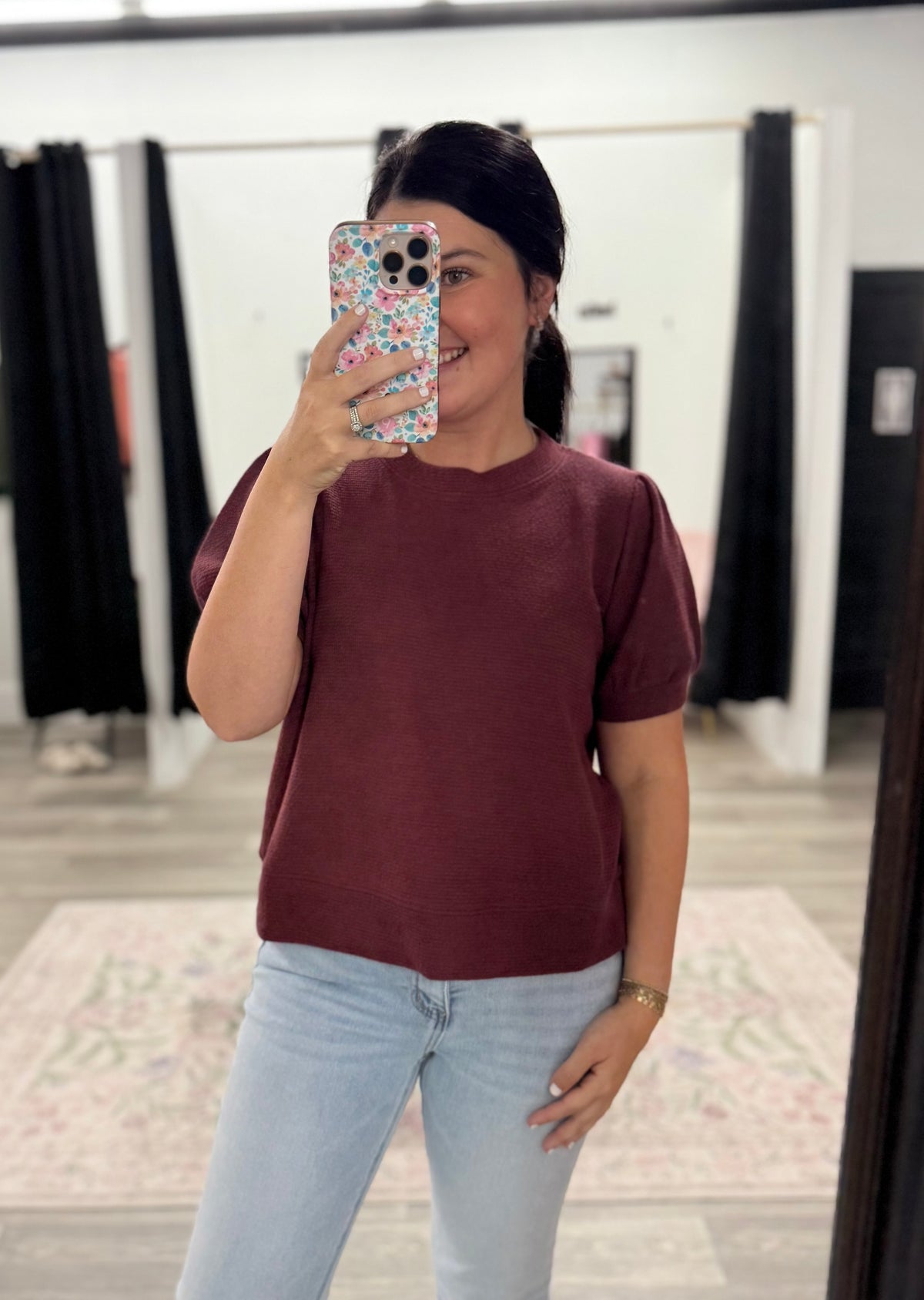 Cloudy Knit Round Neck Top