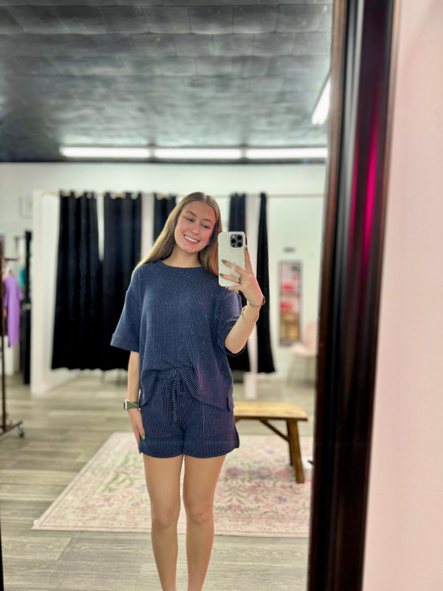 Ribbed Short Sleeve Set