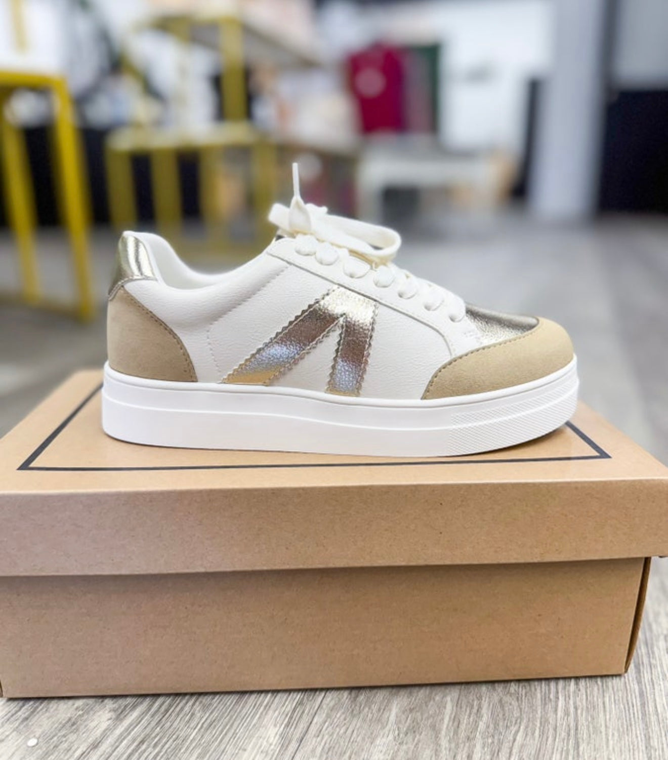 A Step Ahead Gold Sneakers