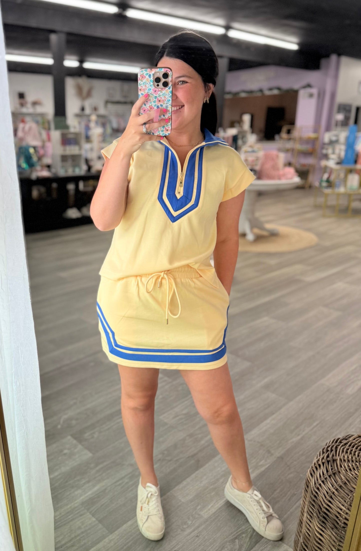 Yellow & Blue Skort Set