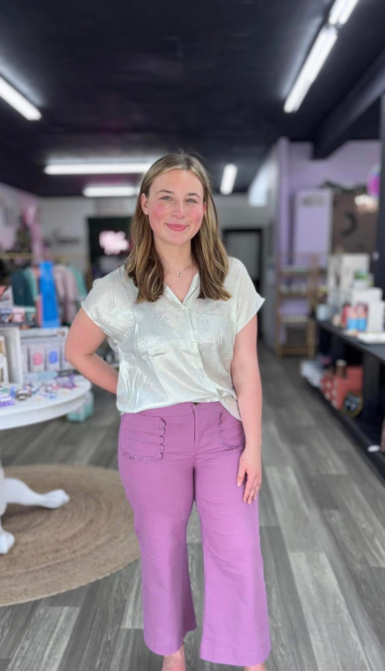Lilac Colette Wide-Leg Pants