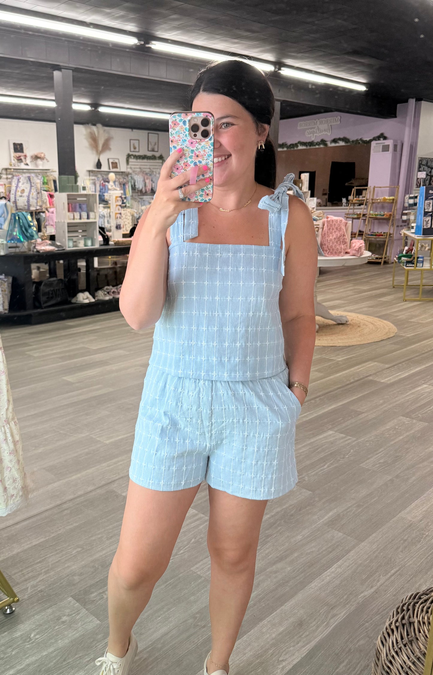 Blue & White Short Set
