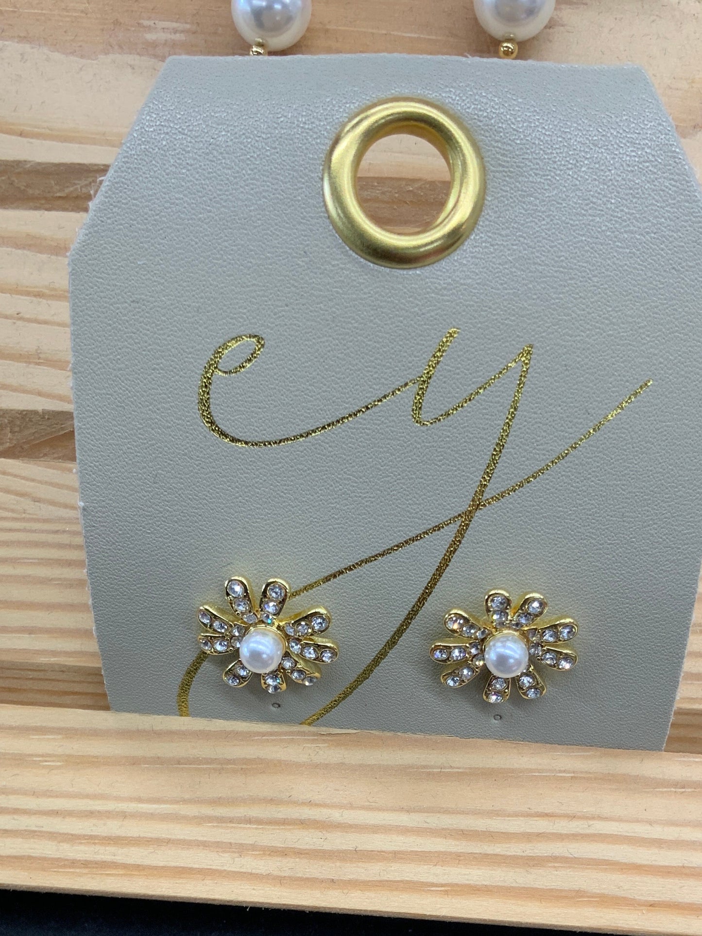 Golden Glow Flower Studs