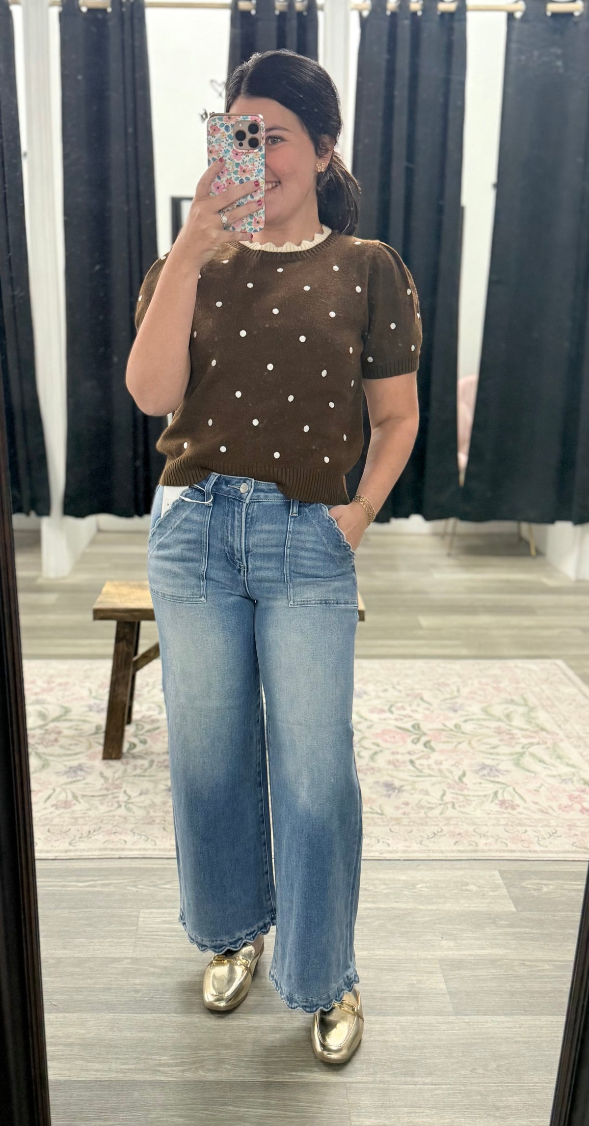 Annie Scalloped Cropped Jeans