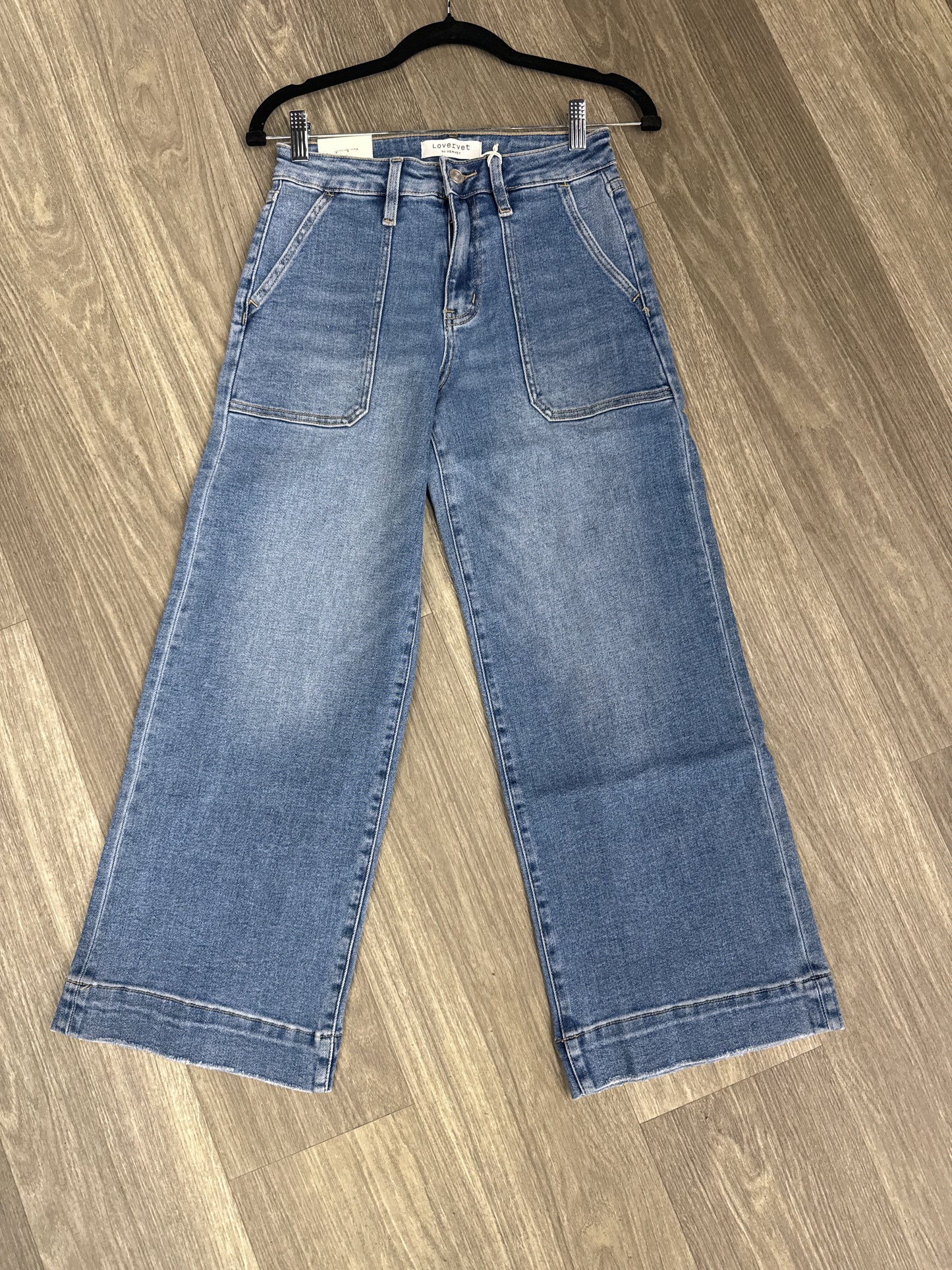 Mandy High Rise Utility Cropped Wide Leg Jeans