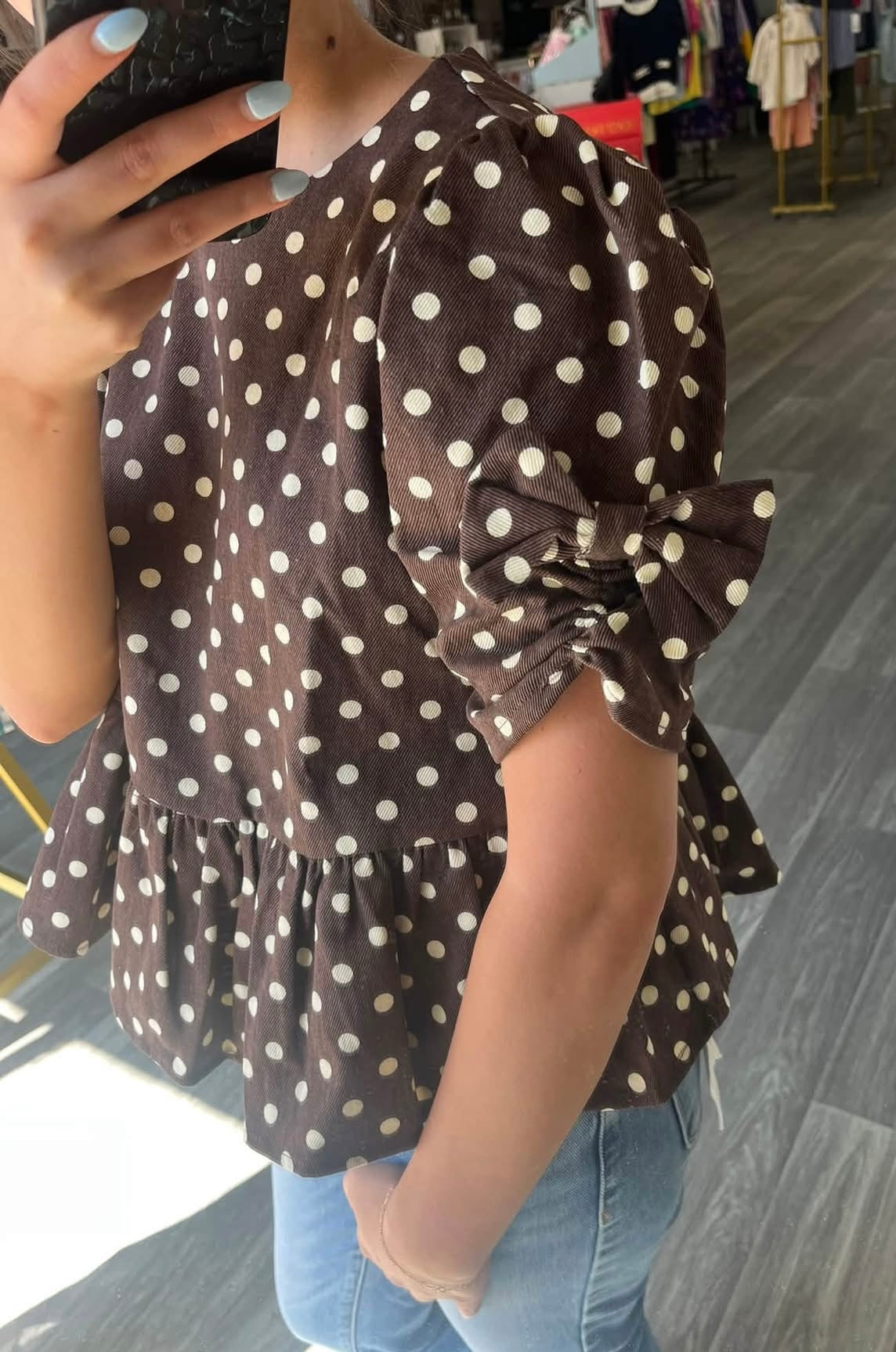 Stay Sassy Polka Dot Peplum Top