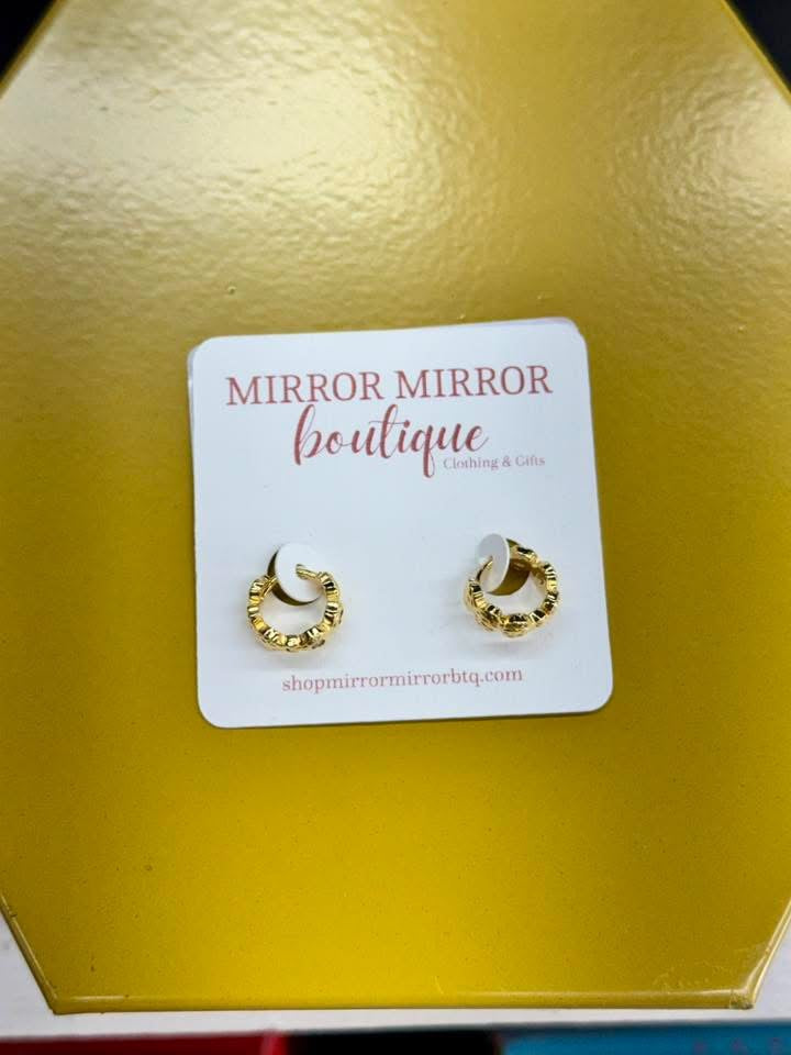 Circular Rhinestone Hoop Earrings