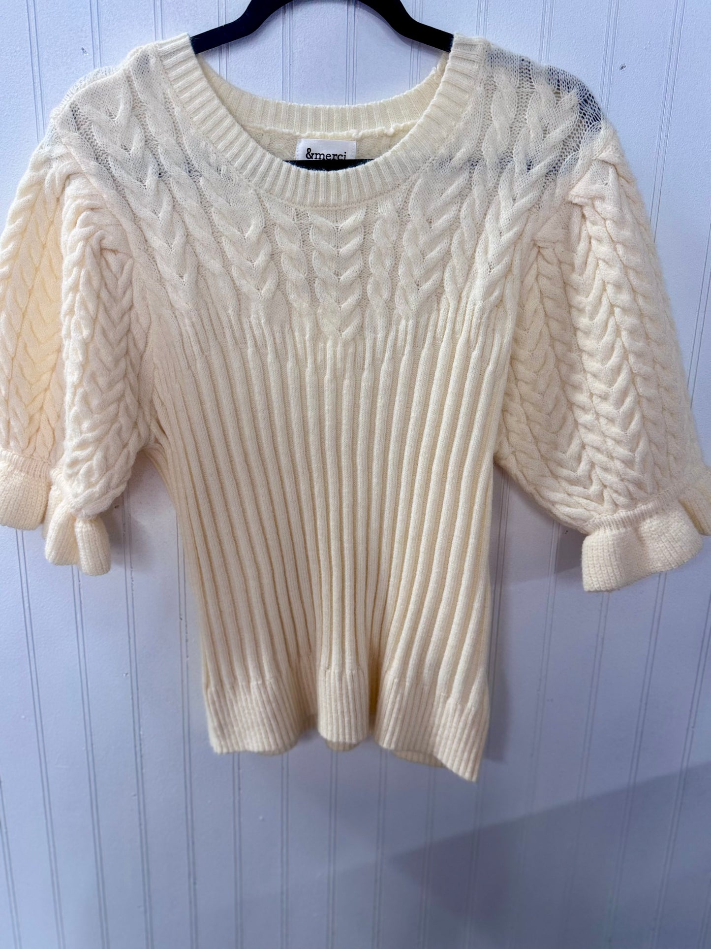 Ivory Cable Knit Sweater Top