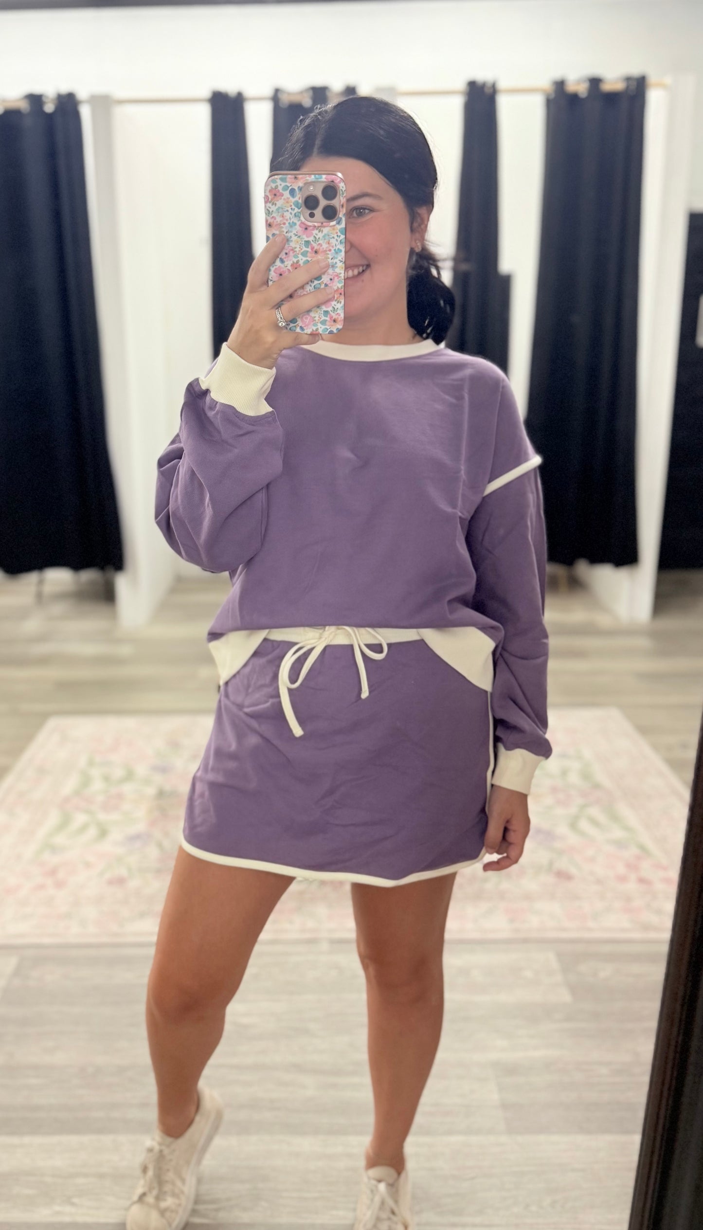 Purple French Terry Skort Set
