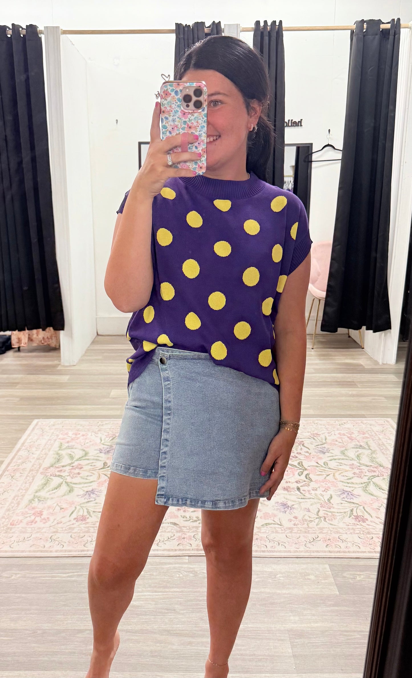Game Day Polka Dot Sleeveless Top