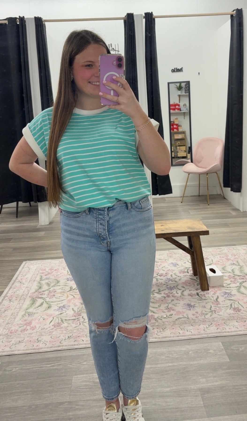 Contrast Stripe Top