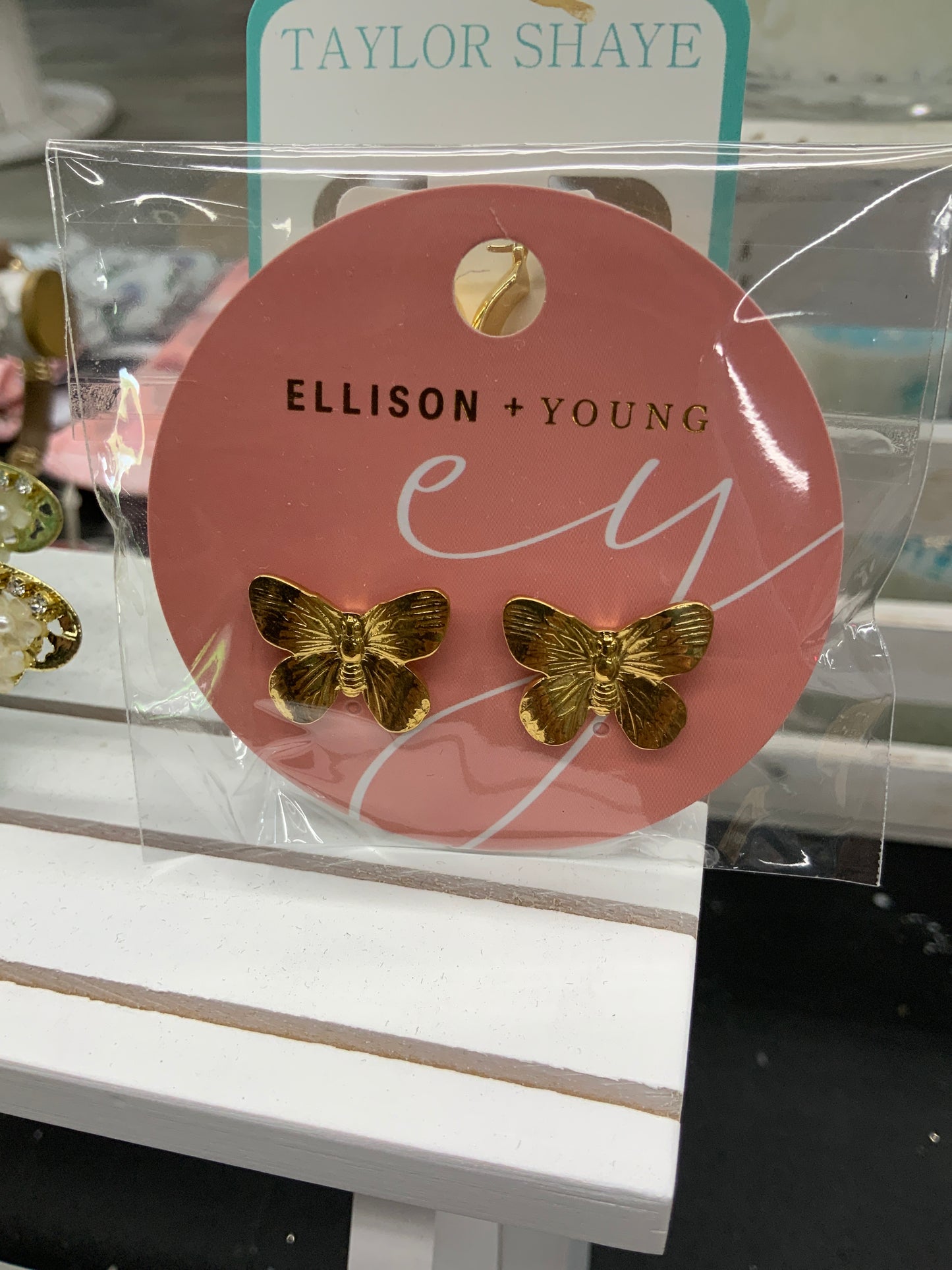 Golden Butterfly Stud Earrings