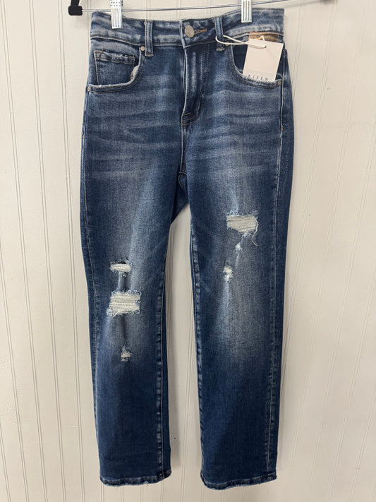 Lacee Mid Rise Straight Cuffed Jeans