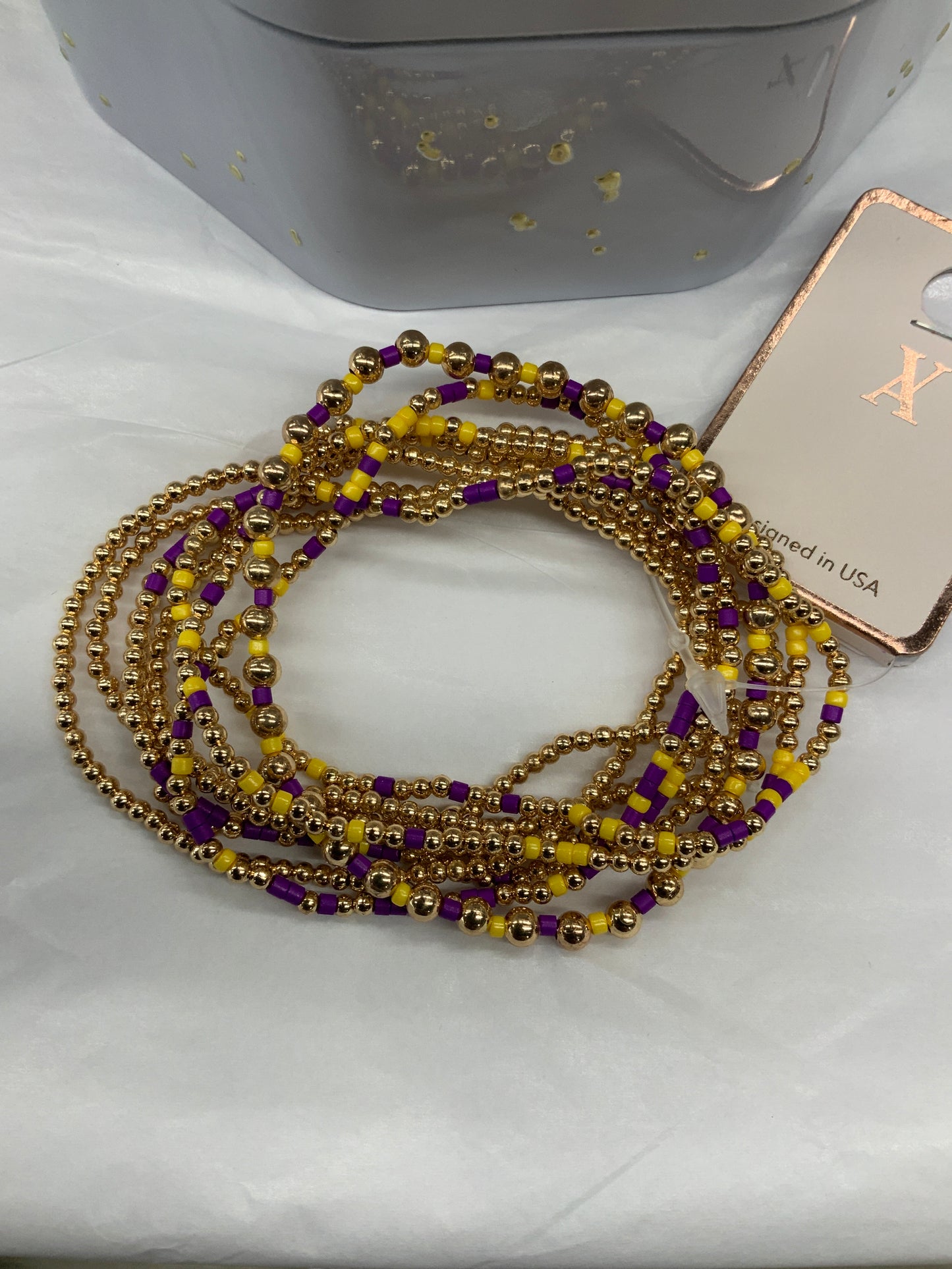 Purple & Gold Bracelet Set