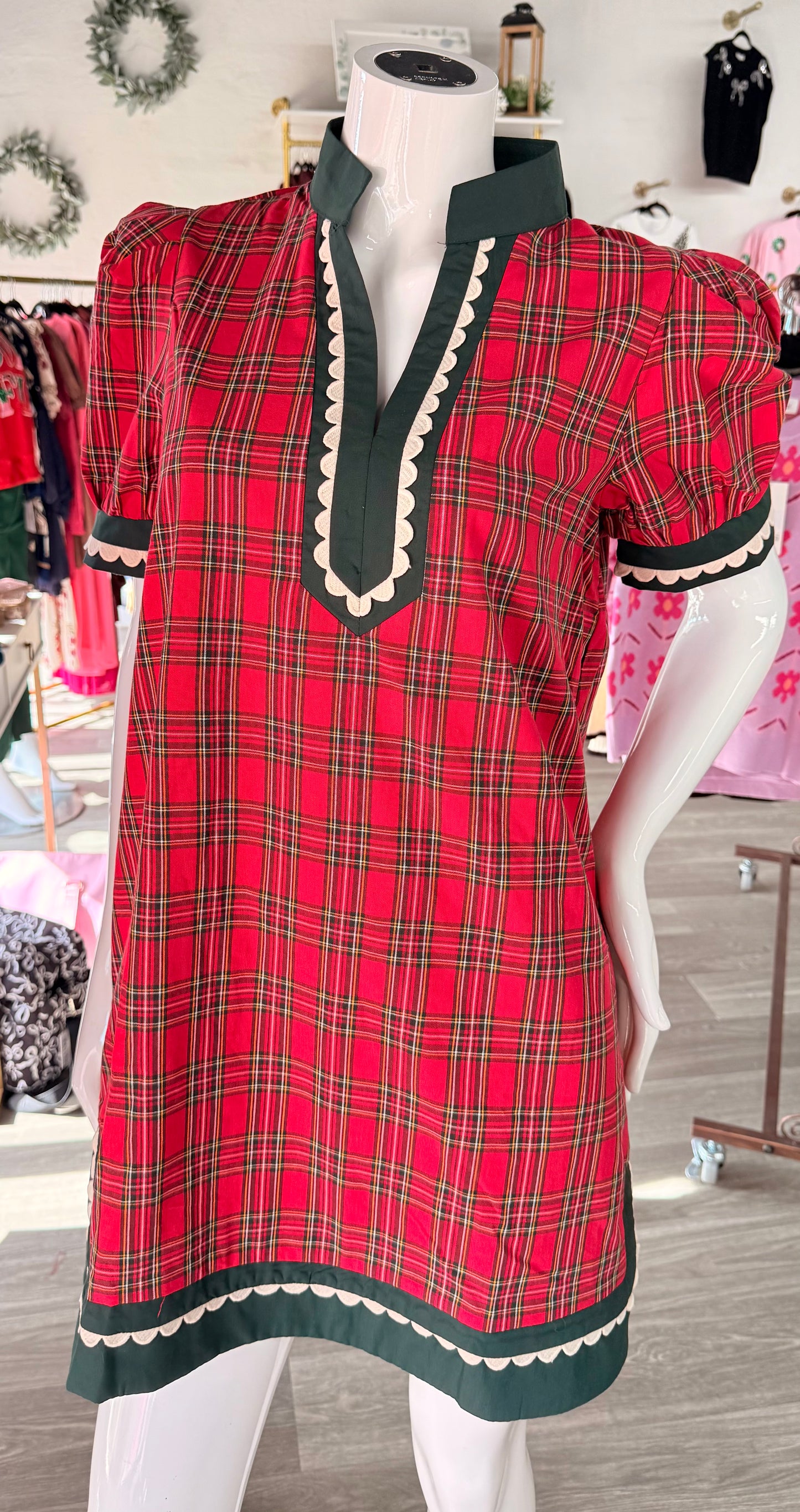Red & Green Plaid Dress