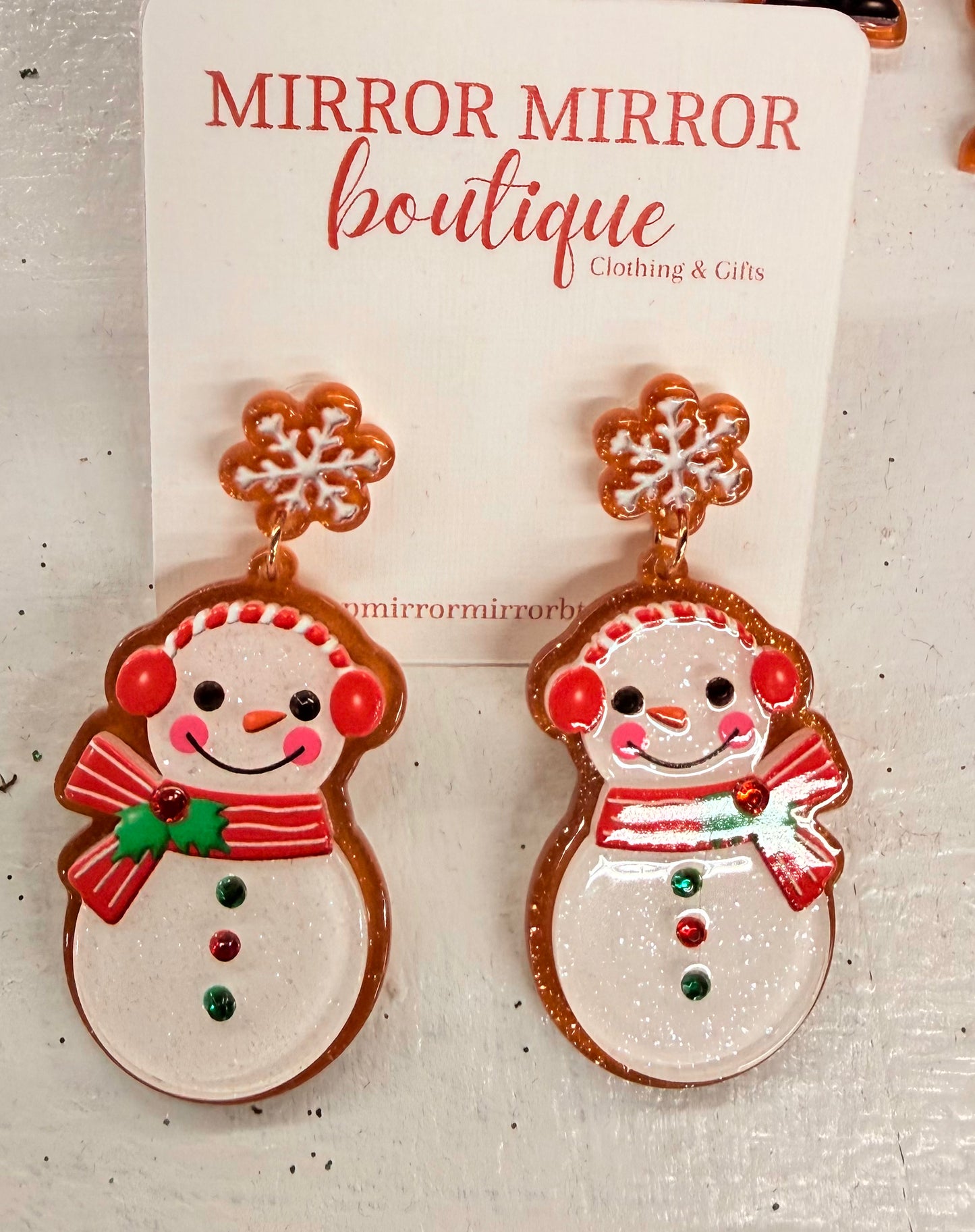 Snowman Acrylic Earrings