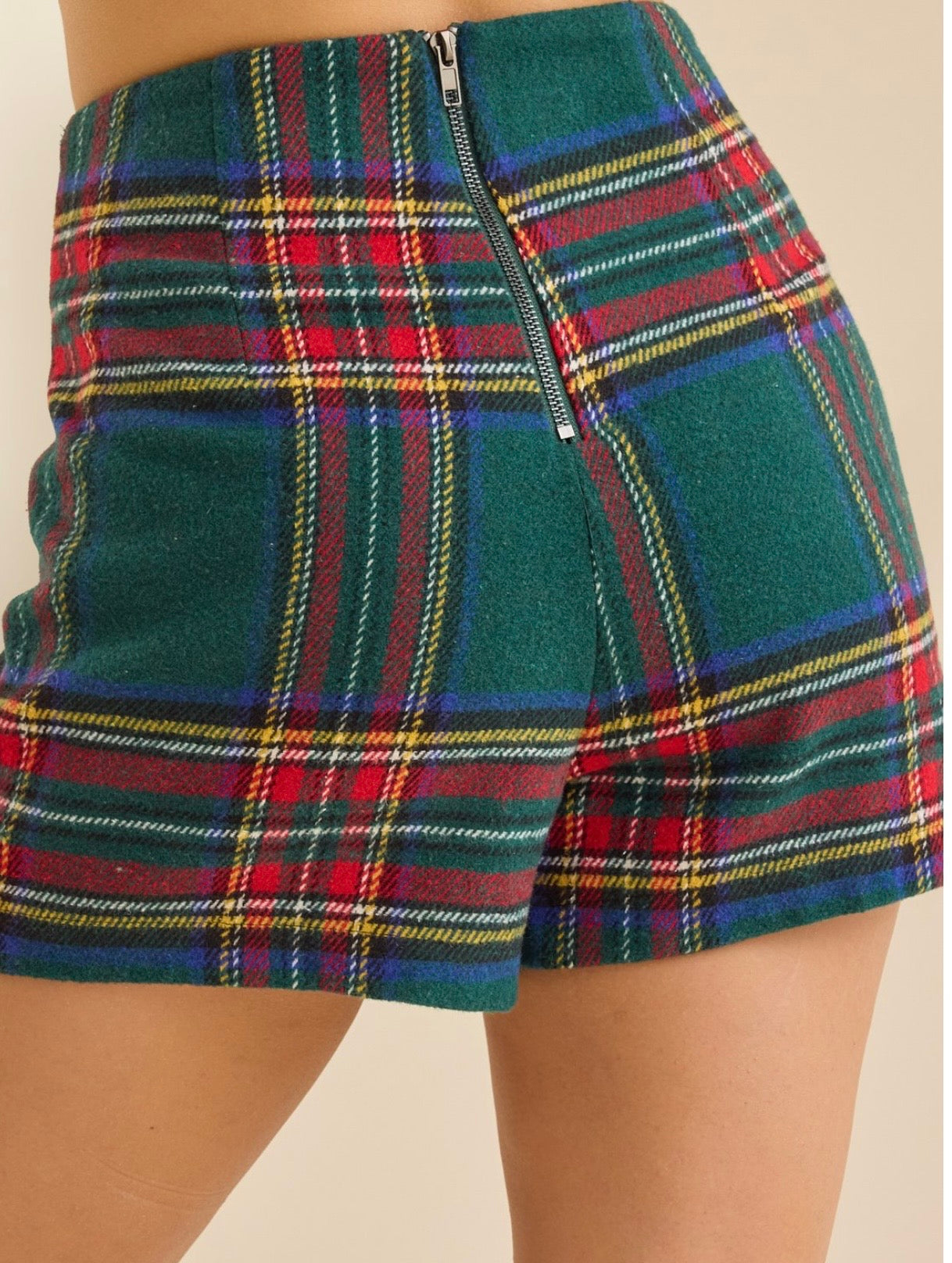 Christmas Plaid Holiday Skort