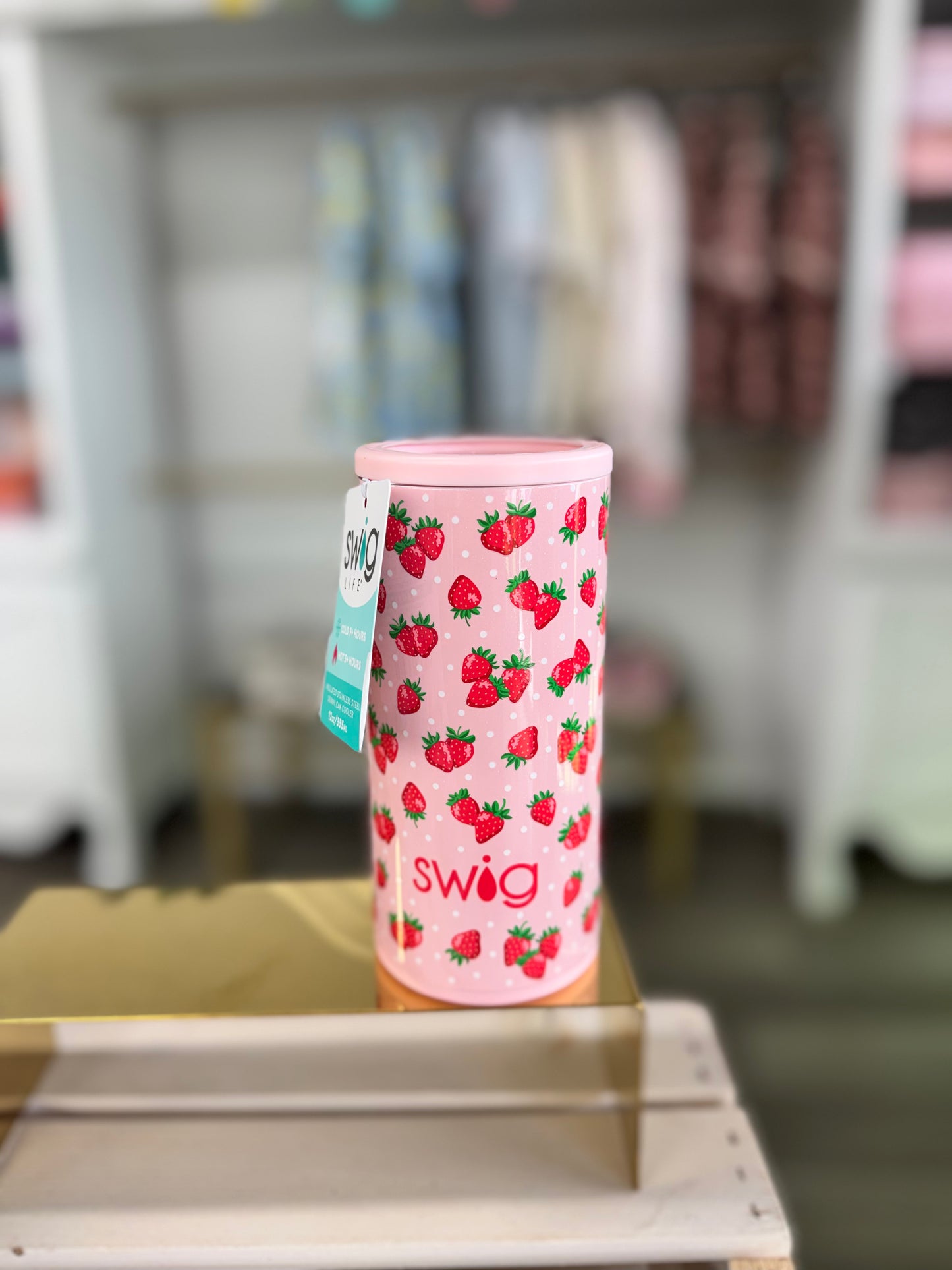Swig Strawberry Shortcake Skinny Can Cooler
