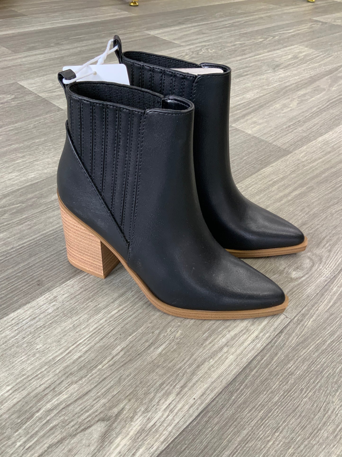 Black Leather Booties