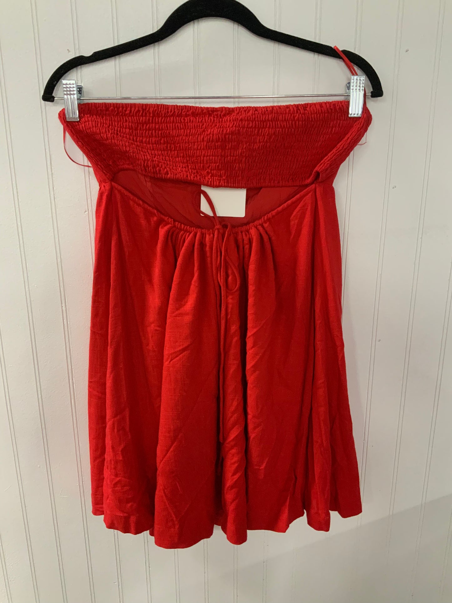 Red Hi Low Strapless Dress