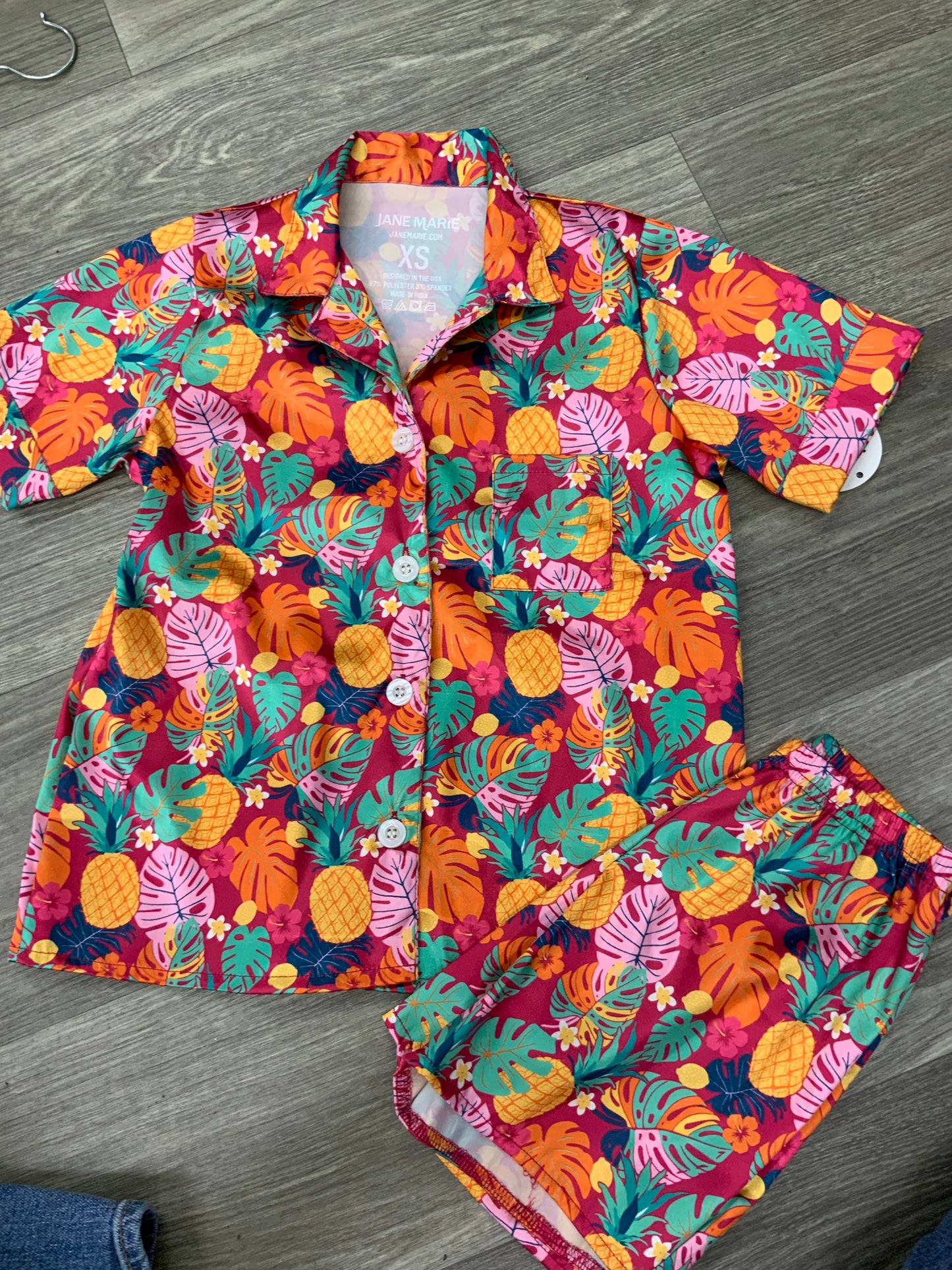 Girls Tropical Satin PJ Set