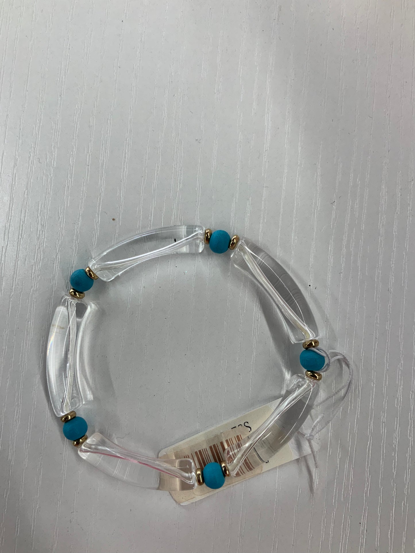 Clear & Blue Bead Bracelet