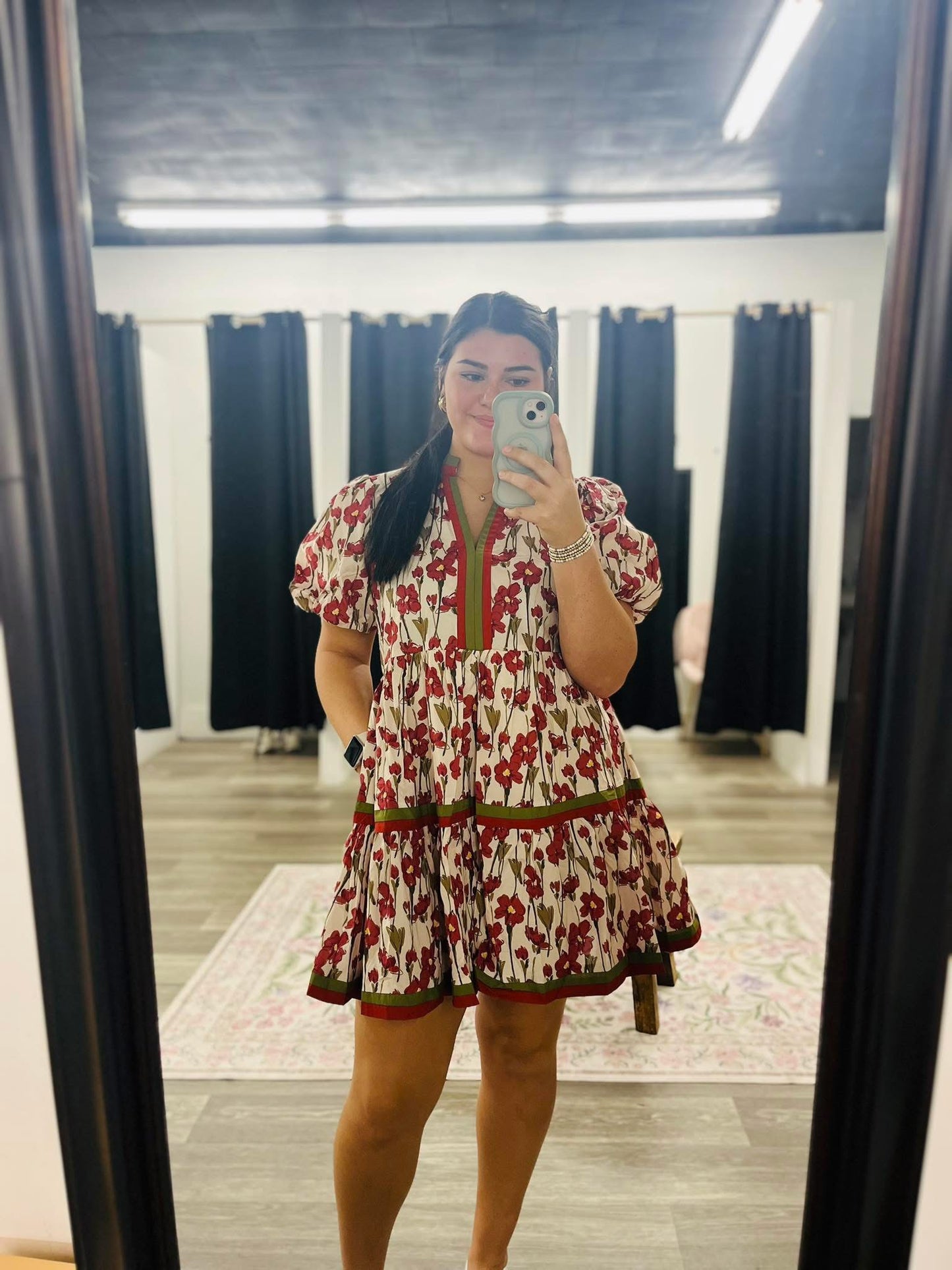 Rust Floral Detail Dress