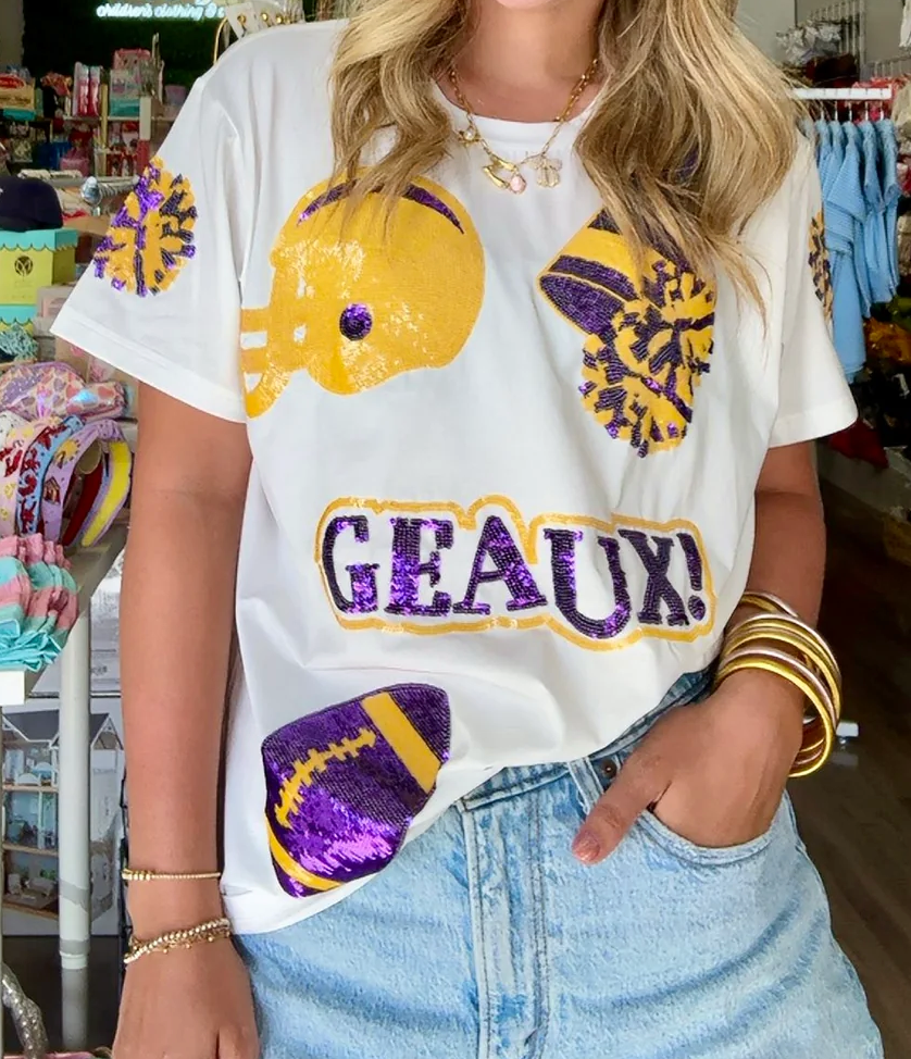 Let's Geaux Sequin Top