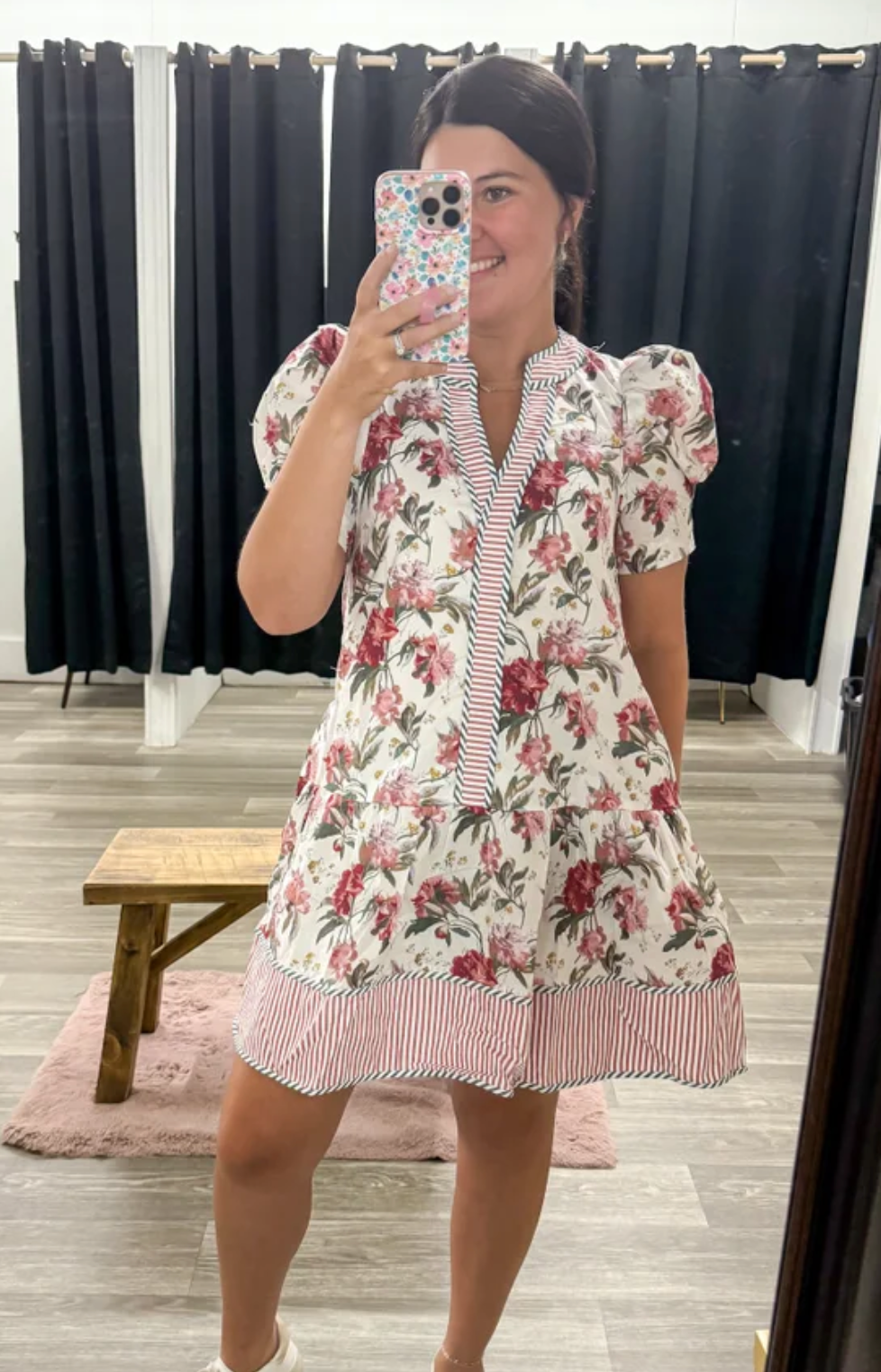 Cream Floral Detail Dress