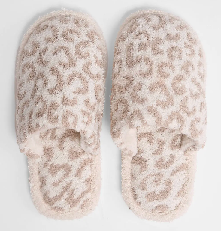 Beige Leopard Slippers