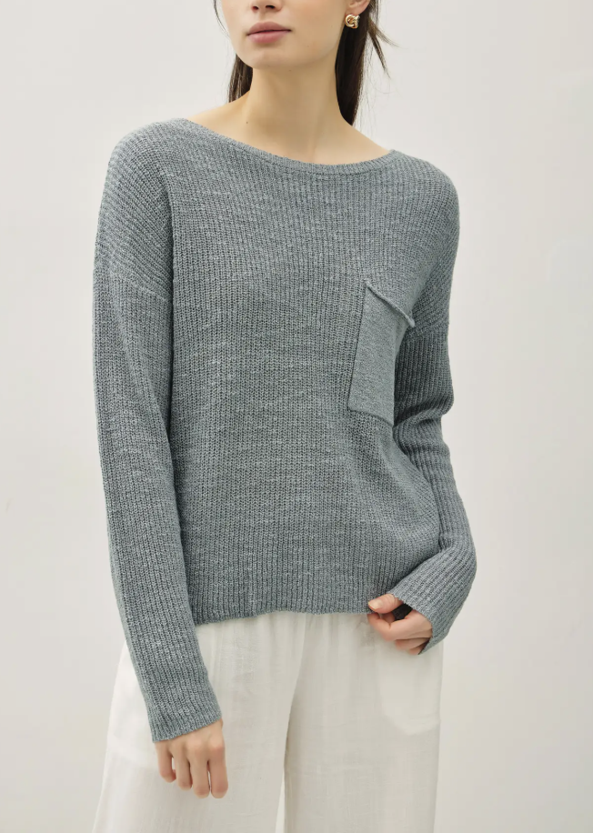 Teal Knit Sweater Top