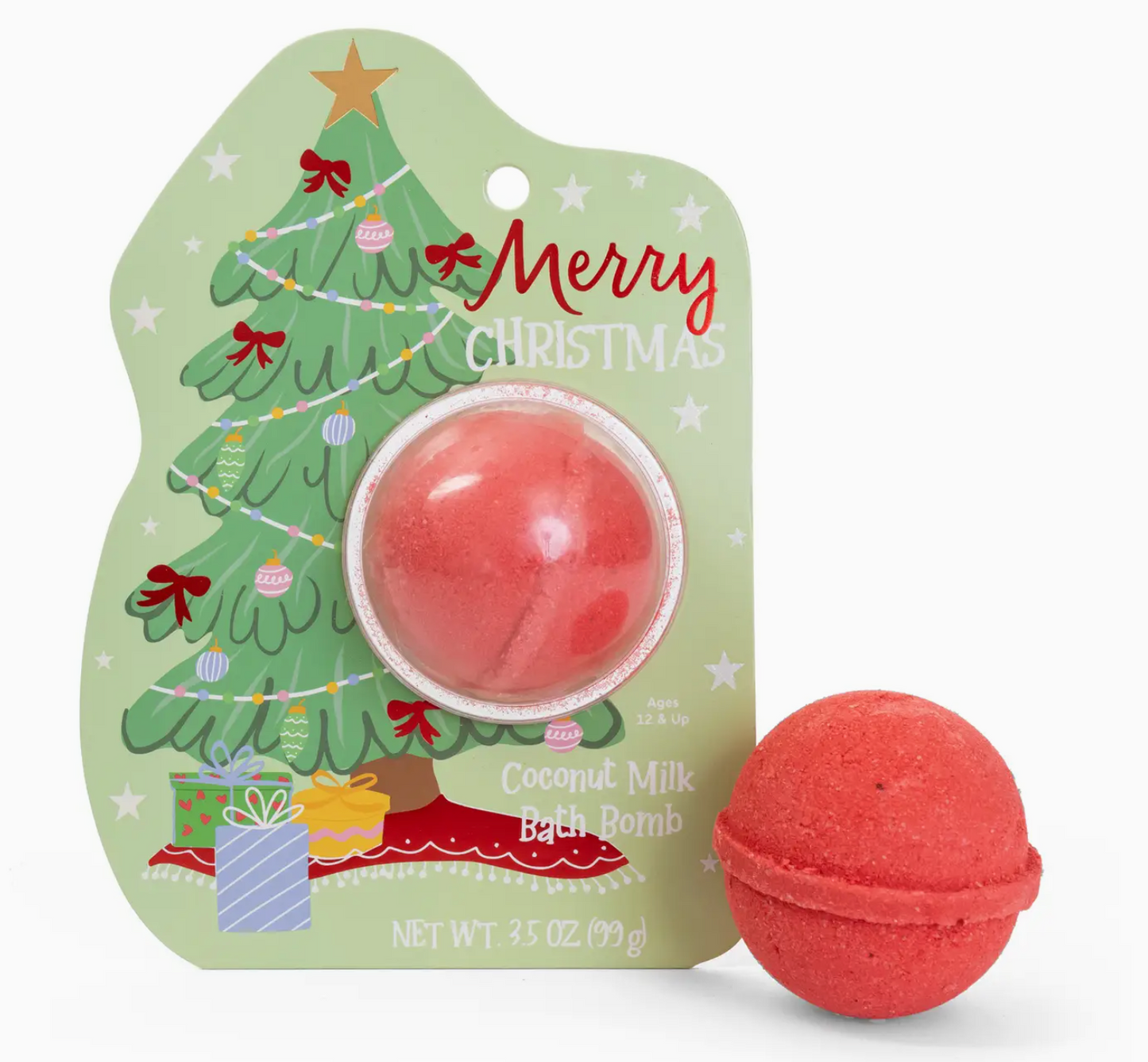 Christmas Tree Clamshell Bath Bomb - Merry Christmas