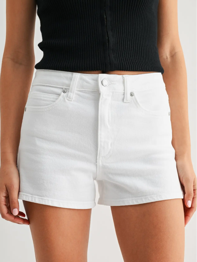Lacee White Denim Shorts