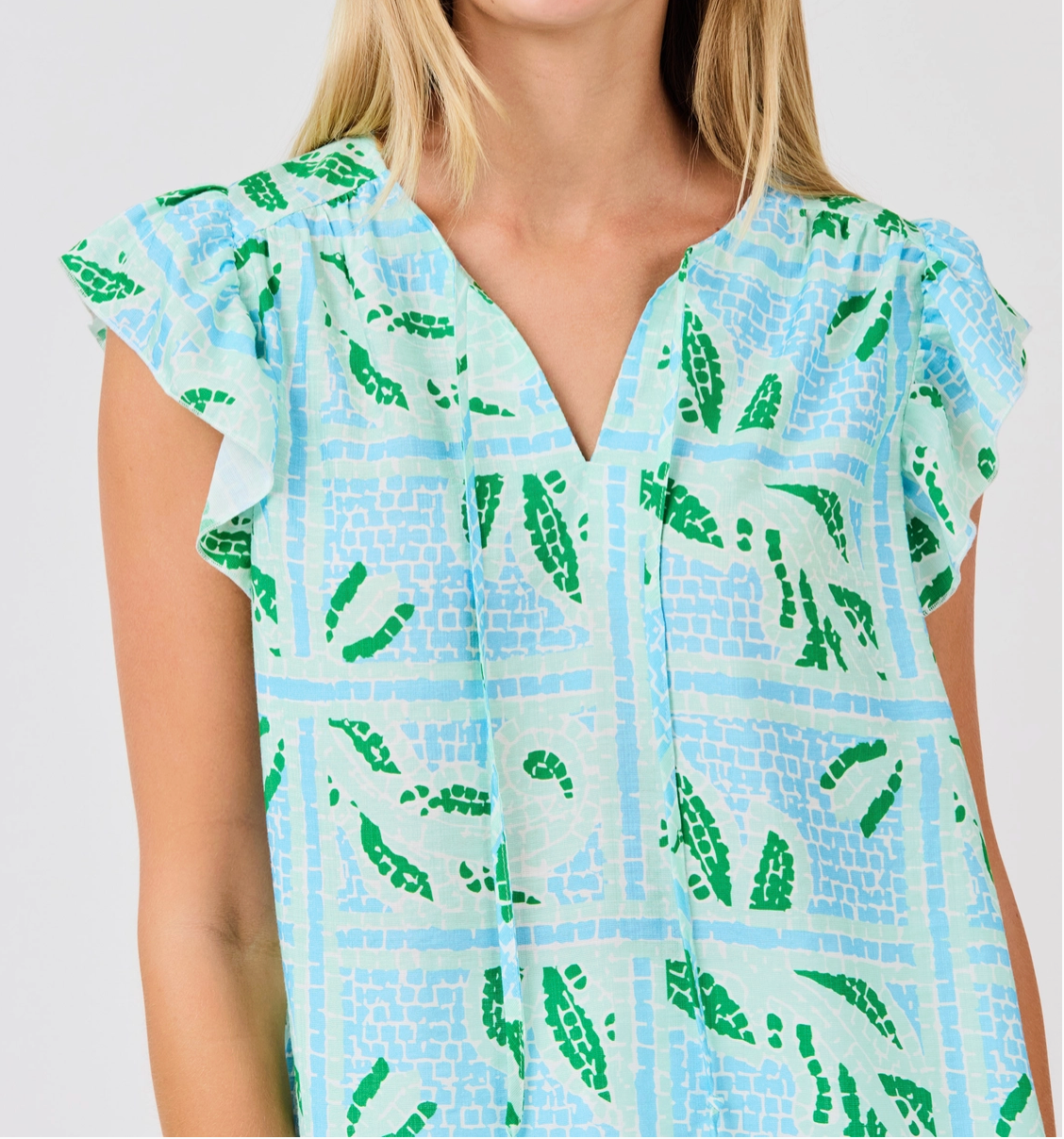 Lydia Tiles Blue Top