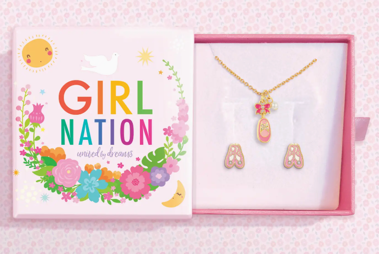 Ballet Necklace and Studs Gift Set