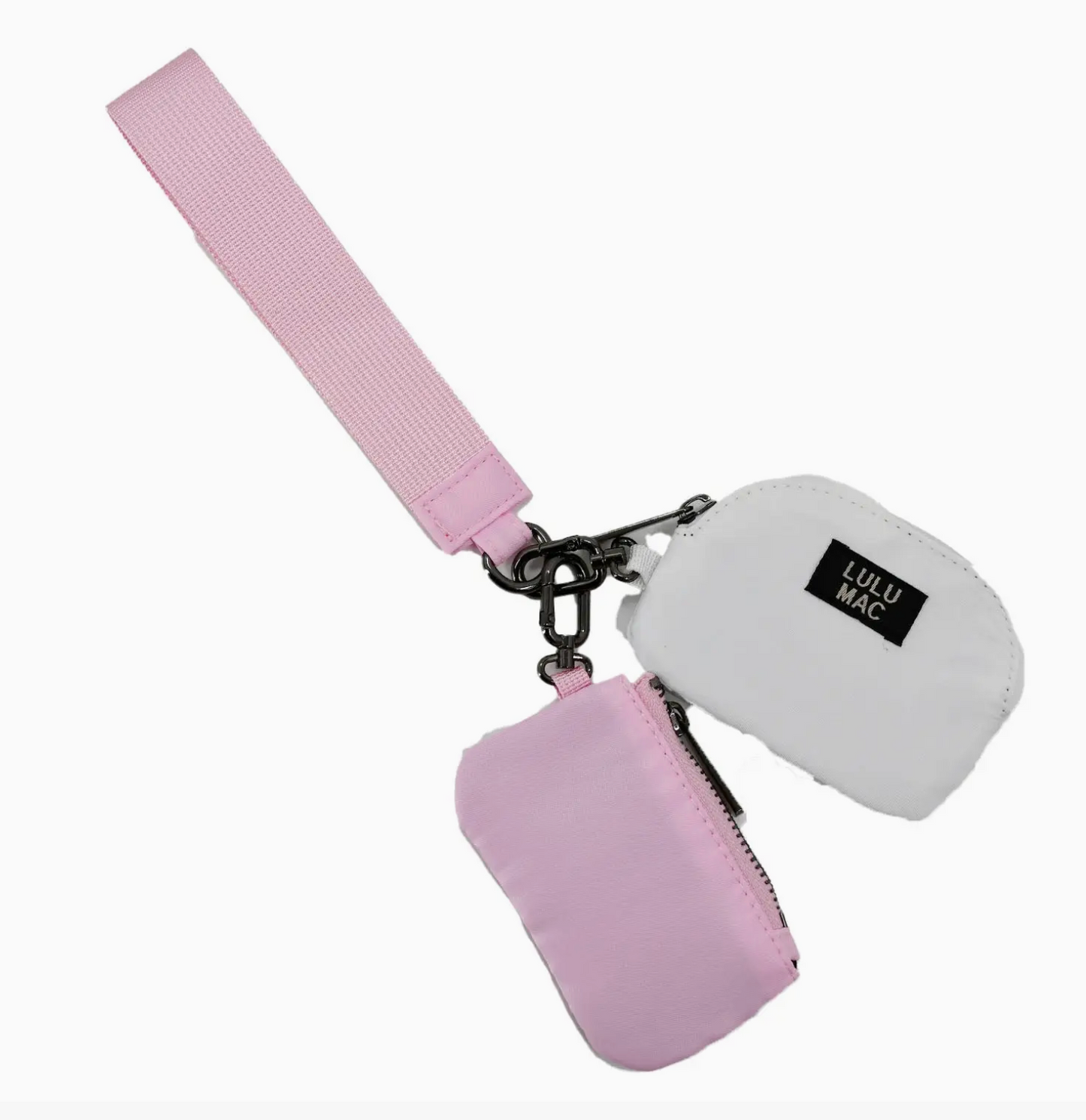 Lulu Mac White/Pink Dual Wristlet