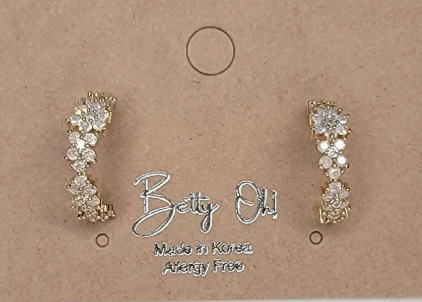 Flower Opal Hoops