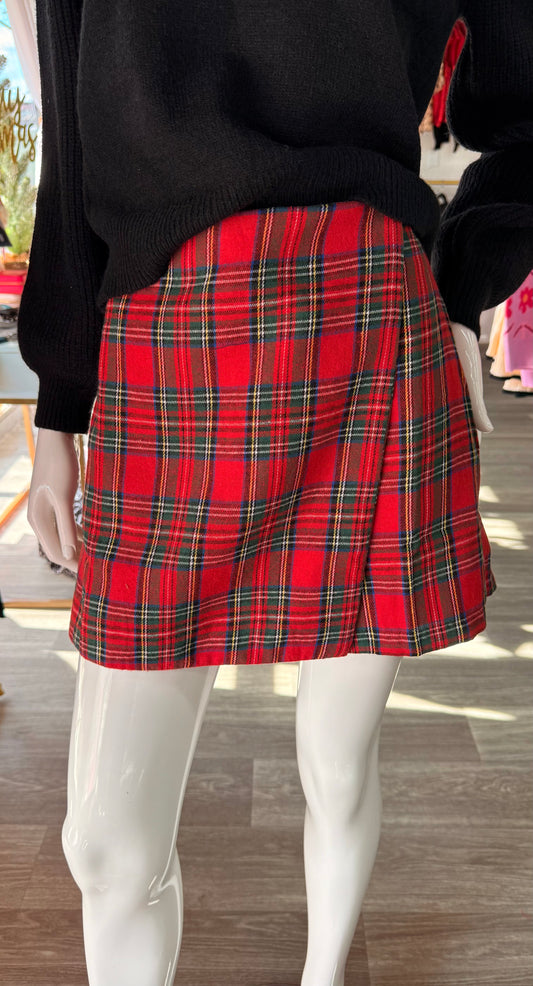 Christmas Plaid Skort