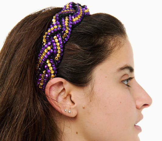 Purple & Gold Rhinestone Headband