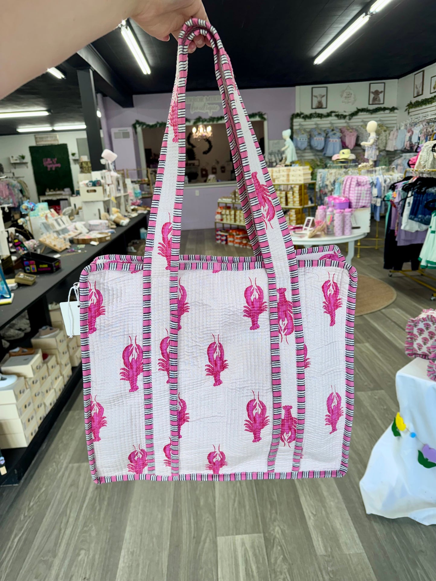 Crawfish Quilted Tote
