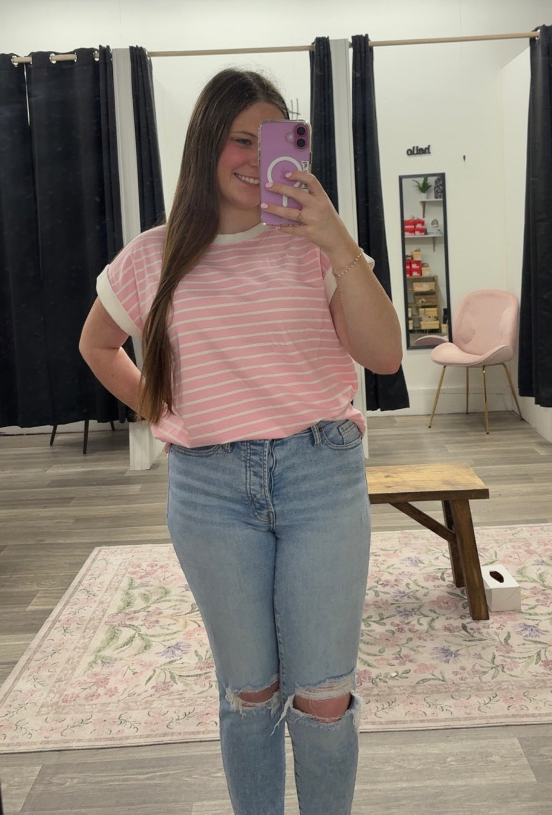 Contrast Stripe Top