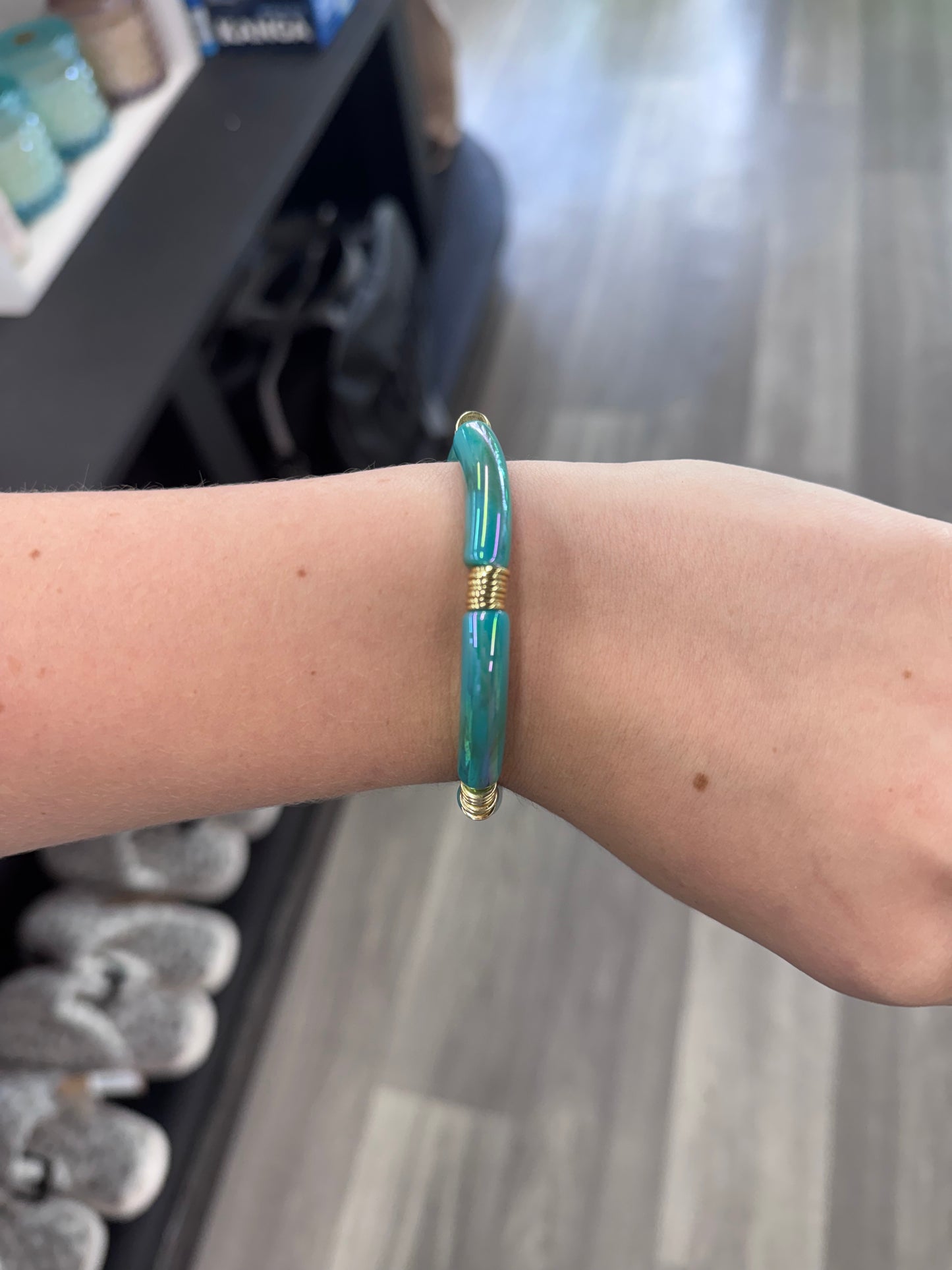 Tube Bamboo Metallic Bracelet