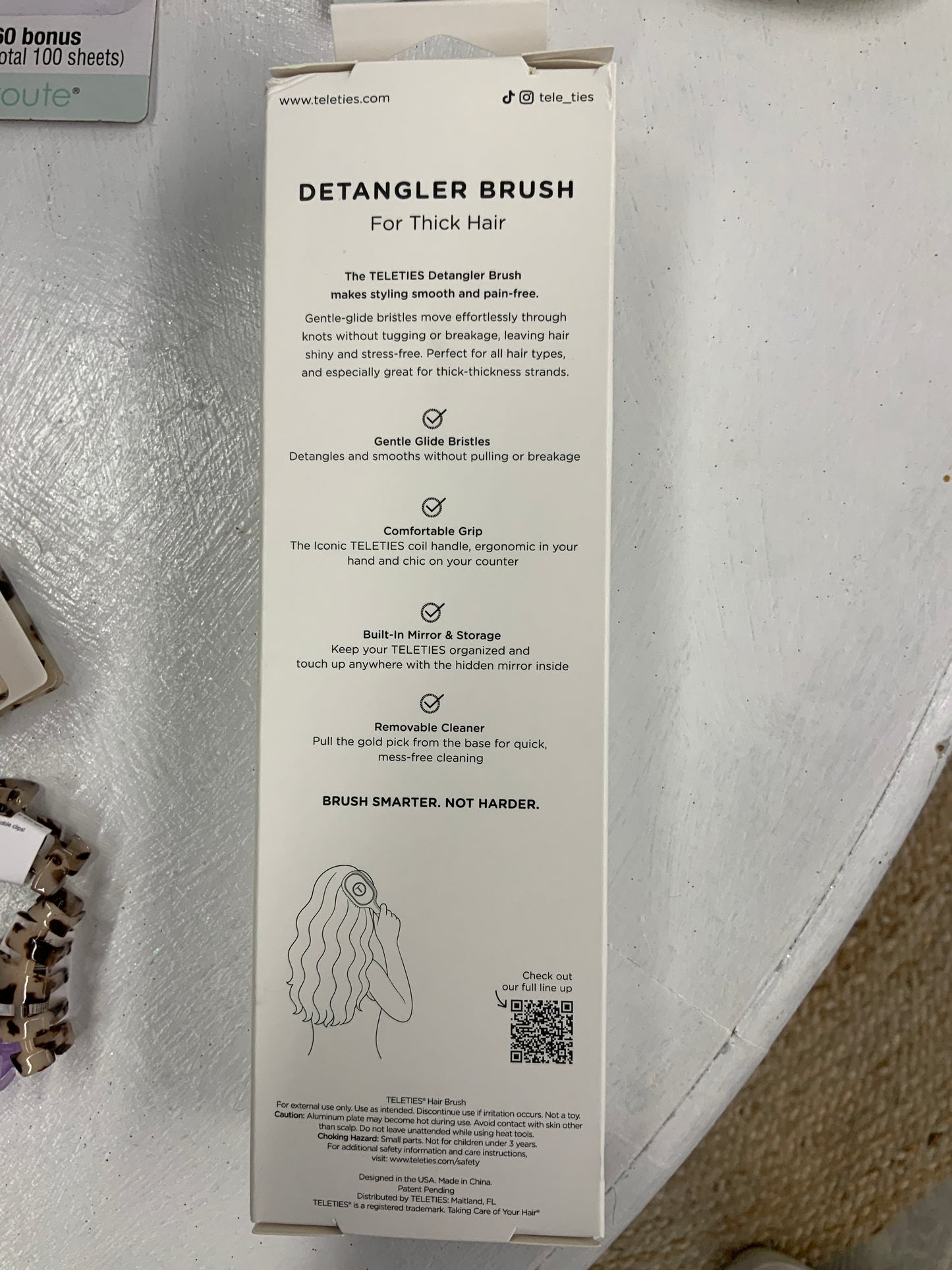 Teletie Detangling Hair Brush with Storage