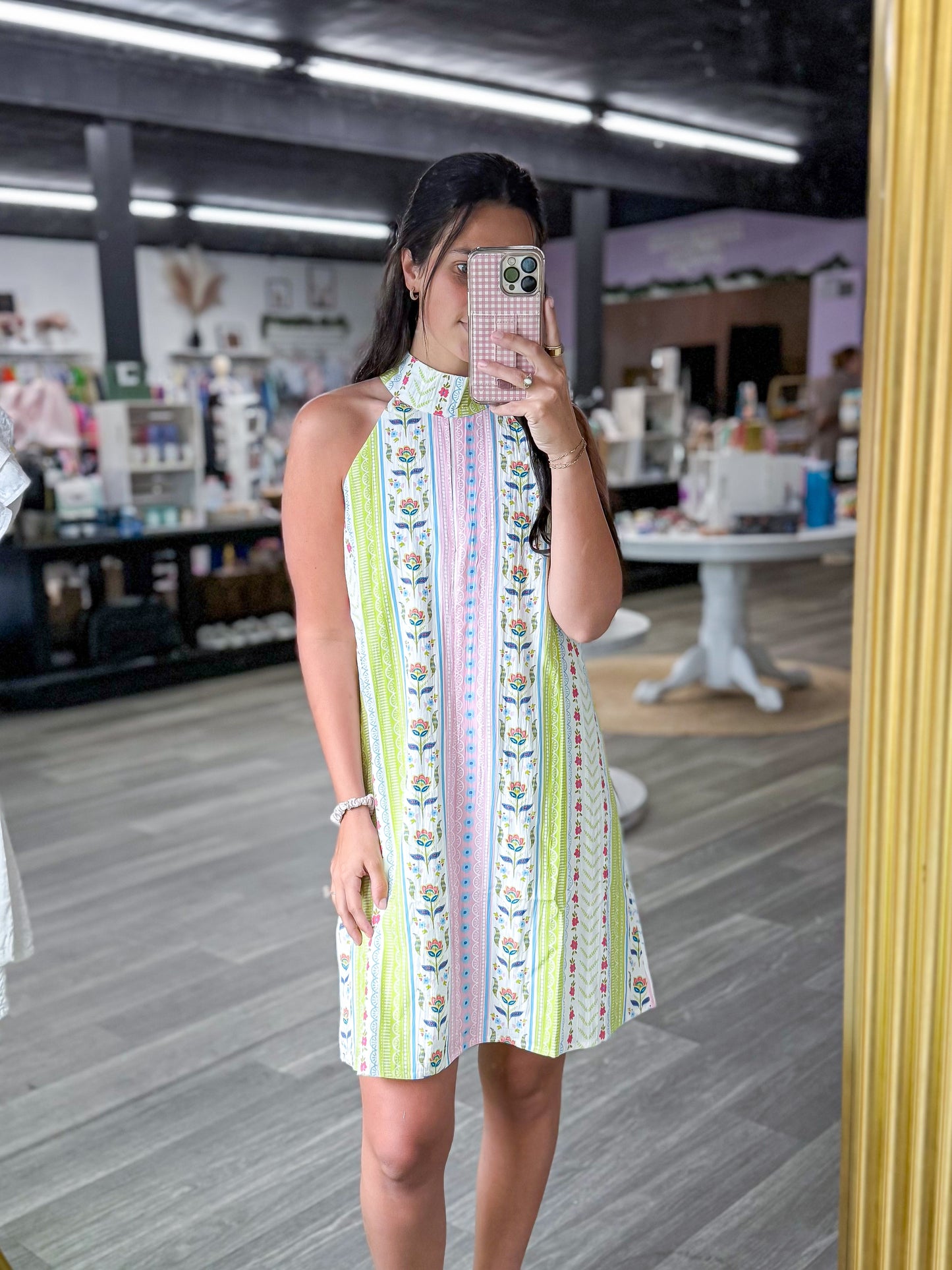 Daisy Halter Neck Striped Dress