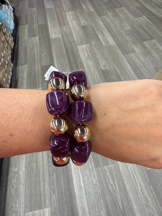 Purple & Gold Resin Bracelet Set